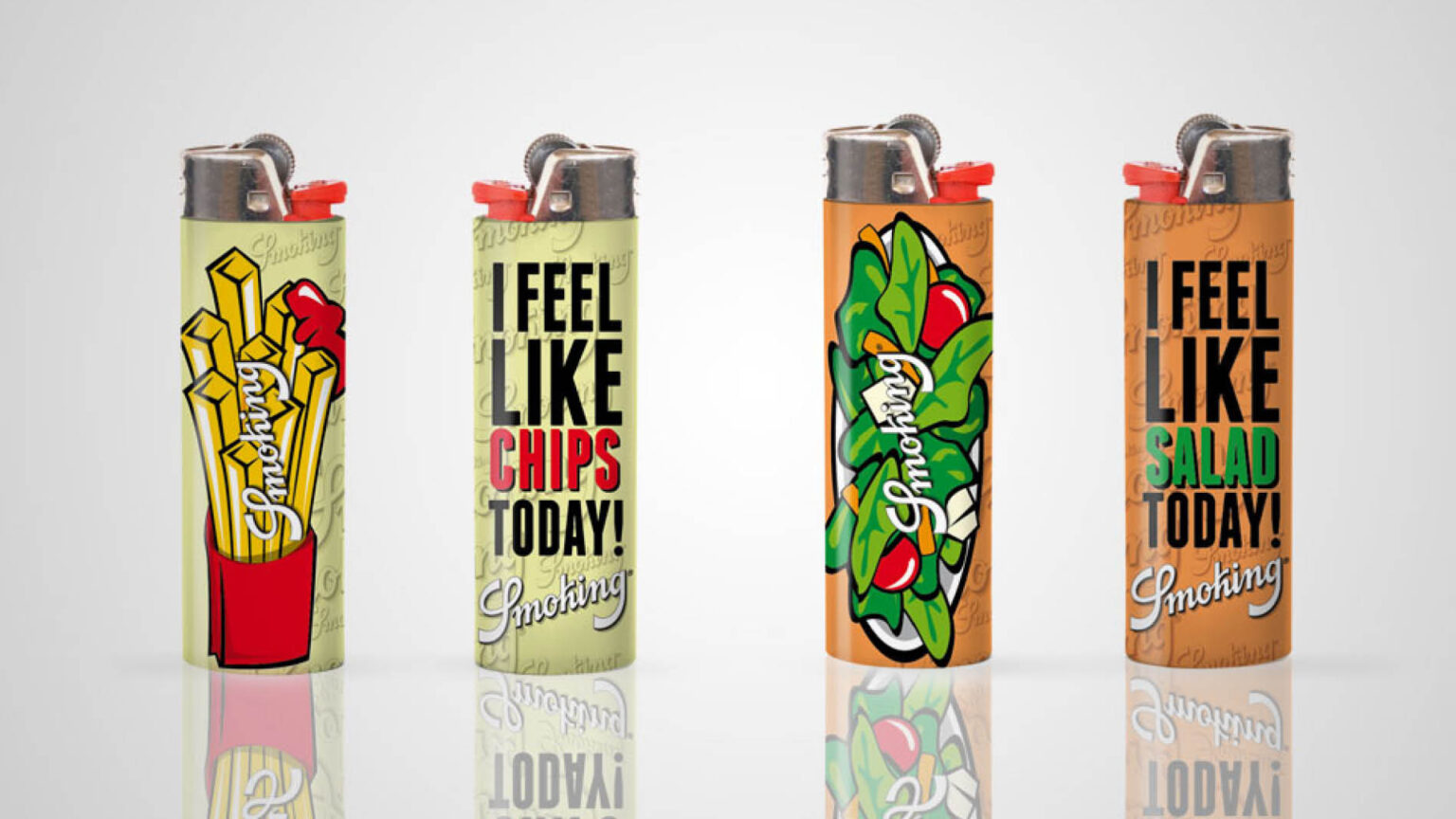 work BIC, grafiche e illustrazioni per accendini