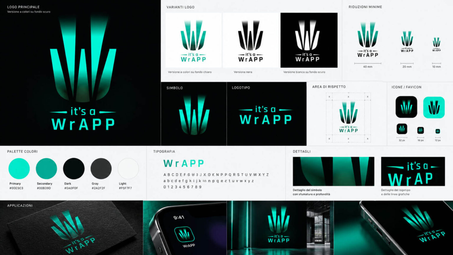 work It’s a Wrapp, identità visiva e app mobile